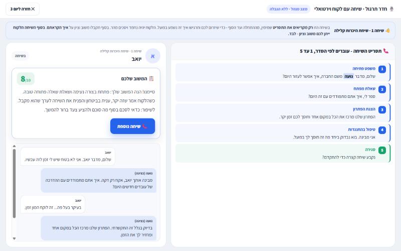 משוב וציון אחרי שיחה
